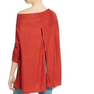 We The Free Mock Neck Split Back Top Size M Ribbed